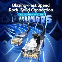 Патч-корд 3м, UTP cat 6 RJ-45 black Vention (IBEBI) - мініатюра 2