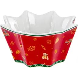 Салатник Lefard Christmas delight 13 см красный с белым (985-123)