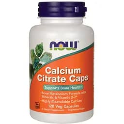 Витамины и минералы Now Calcium Citrate Caps 120 вегакапсул