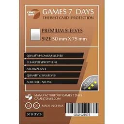 Аксессуар Games 7 Days Протекторы для карт Games7Days 50 х 75 мм Standard USA, 100 шт. PREMIUM (GSD-025075)