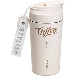 Термочашка Coffee 480 мл з керамічною колбою, бежевий Yiwu HP-14-14BE - мініатюра 2