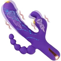 Вібратор кролик 3 в 1 I'MCUM Triple Pleasure Fantasy Фіолетовий (IM-ZDB002)