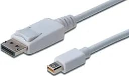 Кабель Mini DisplayPort - DisplayPort Digitus 2m White - мініатюра 1