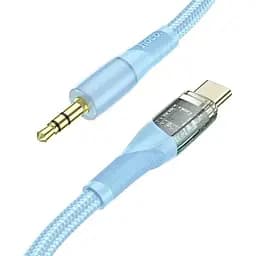 Кабель конвертер 3.5 мм - Type-C Hoco UPA25 Digital audio conversion cable голубой