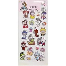 Дитячий набір наліпок Bambi Лабубу YG0328(Pink) мікс, 10х22 см
