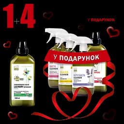Набір EcoPlant For Home Концентрований рідкий пральний засіб Universal, 1 л + 4 шт в подарунок