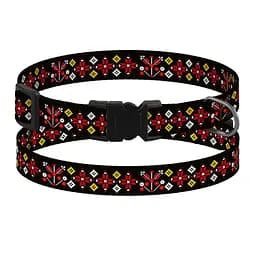 Нашийник для собак Барксі Urban патріотичний Вишиванка чорна