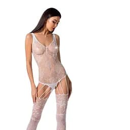 Ажурний бодістокінг з імітацією панчіх Passion BS074 White