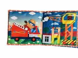 Текстильна розвиваюча книга для малят Bambini "Машинка" 403662 - мініатюра 7