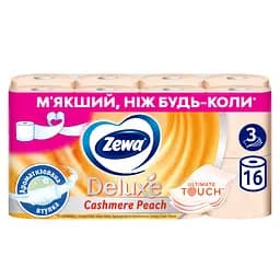 Туалетний папір Zewa Deluxe Персик тришаровий 16 рулонів