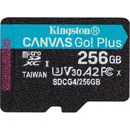Карта памяти Kingston microSDXC Canvas Go! Plus 256GB Class 10 UHS-I U3 V30 A2 (SDCG4/256GBSP) (139170)