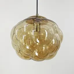 Подвес с фактурным стеклянным плафоном в янтарном цвете | Line F | Арт. 0619/1 AM