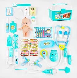 Набор врача HZB 811 B, пупс с аксесс., свет, в чемодане (6983845401109)