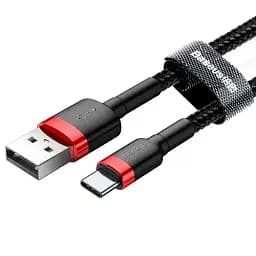 Кабель Baseus Cafule Series Cable USB to Type-C 2A 2m CATKLF-C91 Black-Red - мініатюра 2