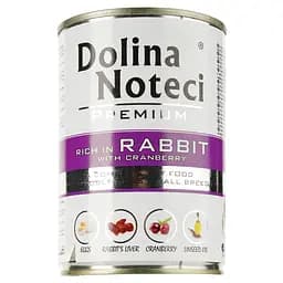 Влажный корм для собак Dolina Noteci Premium с кроликом и клюквой 400 г
