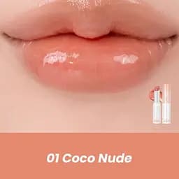Глянцевий бальзам для губ Glasting Melting Balm 01 Coco Nude Rom&nd 3,5 г - мініатюра 2