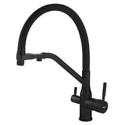 Змішувач для кухні Mixxus Premium Gravity 021 Black з гнучким виливом MI6978 Чорний матовий