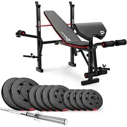 Набір Hop-Sport Premium з лавою HS-1055 та штангою 59 кг 