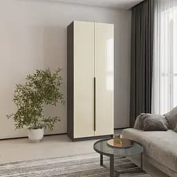 Шафа 2-дверна MebelStar Оскар Gloss BL-B, стандарт 80x52x220 см Антрацит/Альмонд (MBS-5109)