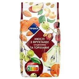 Мюсли Премия с сушеными фруктами и орехами 350 г