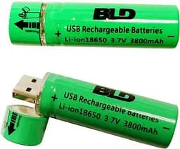Акумулятор 18650 (BLD Li-ion 3.7v 3800mah Green) АКБ батарея з USB зарядкою для ліхтарика, вейпа (ST) - мініатюра 3