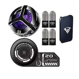 Игровой набор 7в1: кулер MEMO PUBG S9 магнитный полупроводниковый , пластина MEMO C01,4 напальчники, бокс