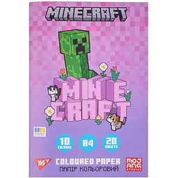 Бумага цветная односторонняя Yes Minecraft Spring 20 листов А4 скоба (955461)