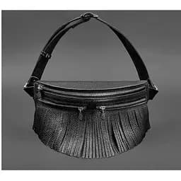 Шкіряна жіноча сумка на пояс Spirit чорна