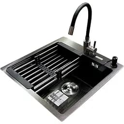 Комплект мийка + змішувач Romzha Arta U-450S BL (C)