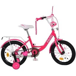 Велосипед Profi MB 14042-1 14" з додатковими бічними колесами гумові рожевий