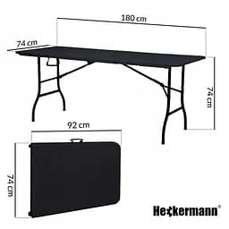 Стіл складаний переносний Heckermann 180х74х74 Black (XJM-Z180) - мініатюра 2