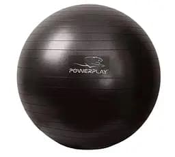 М'яч для фітнесу (фітбол) PowerPlay 4001 Ø65 cm Gymball Чорний + помпа (PP_4001_65_Black) - мініатюра 2