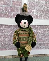 Фігура новорічна на сходах Stenson Bear M17240-B 19488 55 см