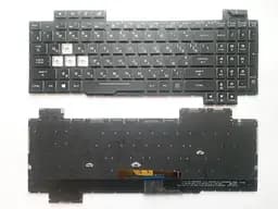 Клавіатура для ноутбуків Asus ROG Strix SCAR II GL704 чорна без рамки, з різнокольоровим підсвічуванням RU/US