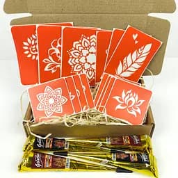 Набор хны с трафаретами для био-папа №4 henna-set-04