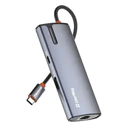 Хаб USB 6-in-1 Grey Type-C 3.0 - 1xType-C (100 Вт) / 3xUSB 3.0 / HDMI / GLan ColorWay teh0019582