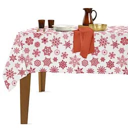 Скатерть Cosas Snowflakes водоотталкивающая 140х180 см разноцветная (Cloth_SnowflakesRedWhite_DUK_140x180)