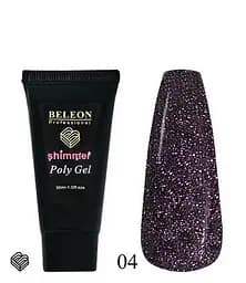 Полігель для нарощування нігтів BELEON Shimmer Poly Gel №04