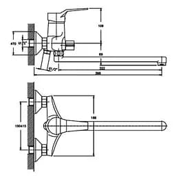 Змішувач для ванни Haiba ZEON 006 (HB0410) - мініатюра 2
