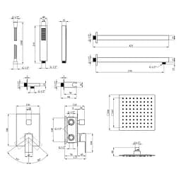 Душова система Kroner KRP Edelstahl Kubus - SCH082 (CV029972) - мініатюра 9