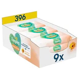 Уцінка. Дитячі вологі серветки Pampers Harmonie Calendula 396 шт. (9 уп. по 44 шт.) 