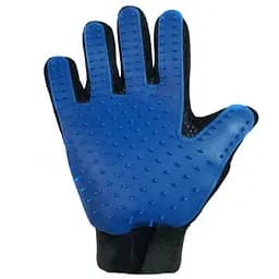 Рукавичка для вичісування шерсті домашніх тварин UFT Hair Removal Gloves синя