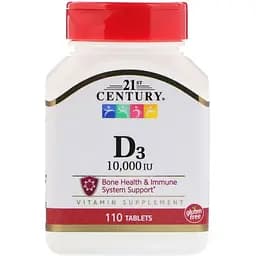 Вітамін Д3 21st Century Health Care D3 10 000 МО 110 таблеток