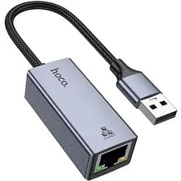 Usb-хаб Hoco UA37 Usb ethernet adapter (1000 Mbps) Серый