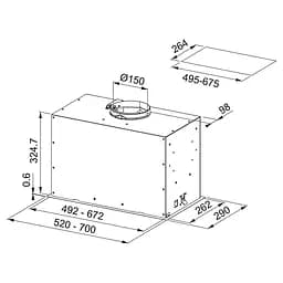 Витяжка вбудовувана Franke Box Flush EVO 52 см, 1035 м3г, FBFE XS A52, нержавіюча сталь - мініатюра 3