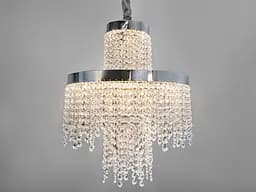 Підвісна кришталева люстра Diasha 376-400CH — двоярусна LED-модель із каскадним блиском, потужність 70 Вт, діаметр 39 см - мініатюра 2
