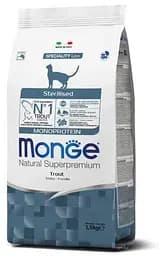 Сухий корм Monge Cat Monoprotein Sterilised із фореллю для стерилізованих кішок 1,5 кг