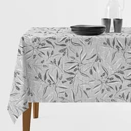 Скатертина Ardesto Grey Leaves cірий 120 х 140 см (ART07GL)