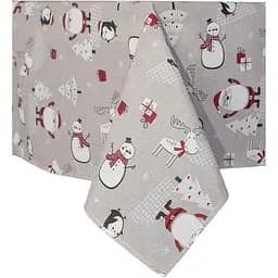 Скатертина Прованс Новорічна 300х136 см сіра (27109)