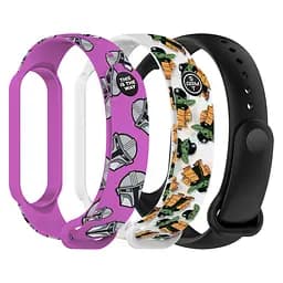 Комплект силіконових ремінців для фітнес браслетів Xiaomi Mi Band 5/6/7, Silicone, tw2, зі зручною застібкою, на фітнес трекер та смарт годинник, ArmorStandart (ARM87045)